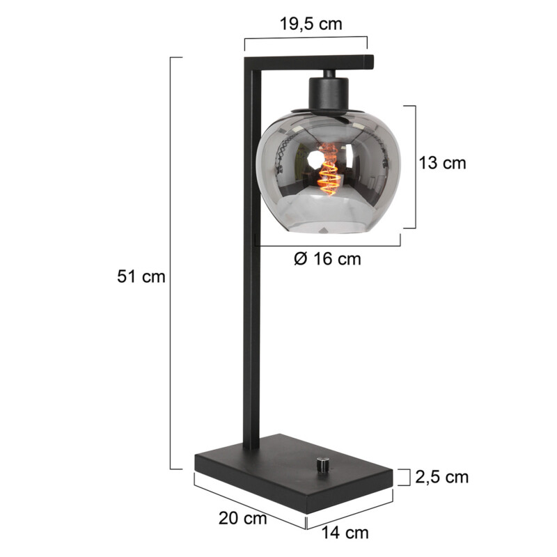 lampara-de-mesa-industrial-steinhauer-stang-vidrioahumado-y-negro-3651zw-7