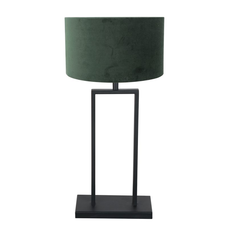 lámpara-de-mesa-moderna-negra-con-pantalla-verde-steinhauer-stang-3862zw