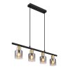 lámpara-colgante-de-4-luces-negro/oro-cristal-ahumado-globo-hollsy-54310-4h