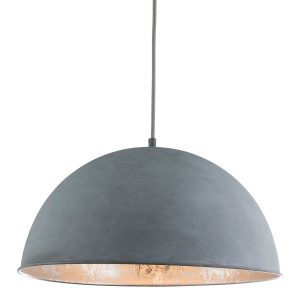 lámpara-colgante-industrial-gris/plata-forrada-de-cúpula-globo-miram-58308h