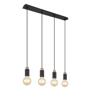 lámpara-colgante-minimalista-negra-de-4-luces-globo-matti-54045-4h