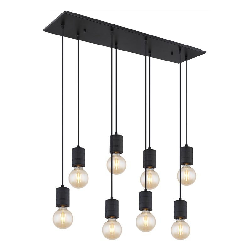 lámpara-colgante-minimalista-negra-de-8-luces-globo-hermine-54030-8