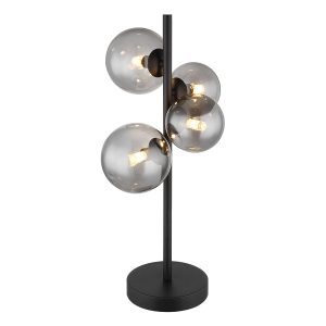 lámpara-de-mesa-vertical-negra-4-bolas-de-vidrio-ahumado-globo-riha-56133-4t