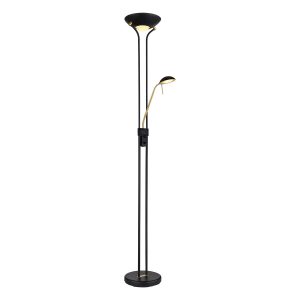 lámpara-de-pie-diseño-de-2-pantallas-negro/metal-dorado-globo-leonas-59020b