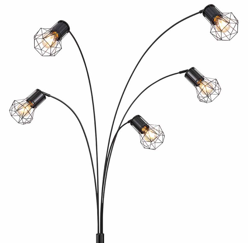 lampara-de-pie-negra-de-5-luces-con-capucha-de-diamante-globo-priska-54017s-1