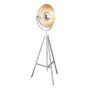 lámpara-de-pie-trípode-gris/cromo-pantalla-de-cúpula-globo-xirena-58287