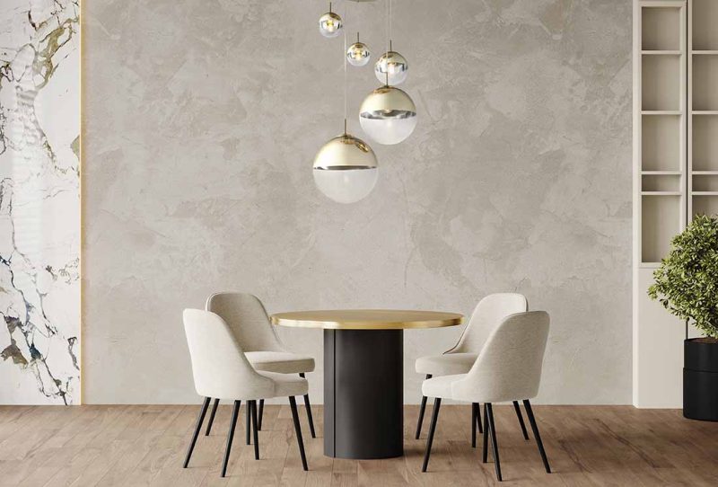 Dining,Room,In,Light,Ivory,Colors.,Beige,And,Taupe,With