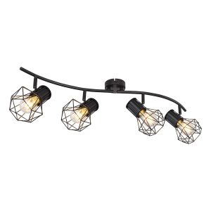 spot-negro-de-4-luces-con-capucha-de-diamante-globo-priska-54017-4