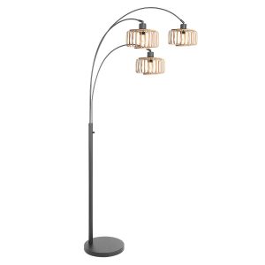 lámpara-de-pie-de-metal-negro-con-3-luces-steinhauer-sparkled-light-4148zw